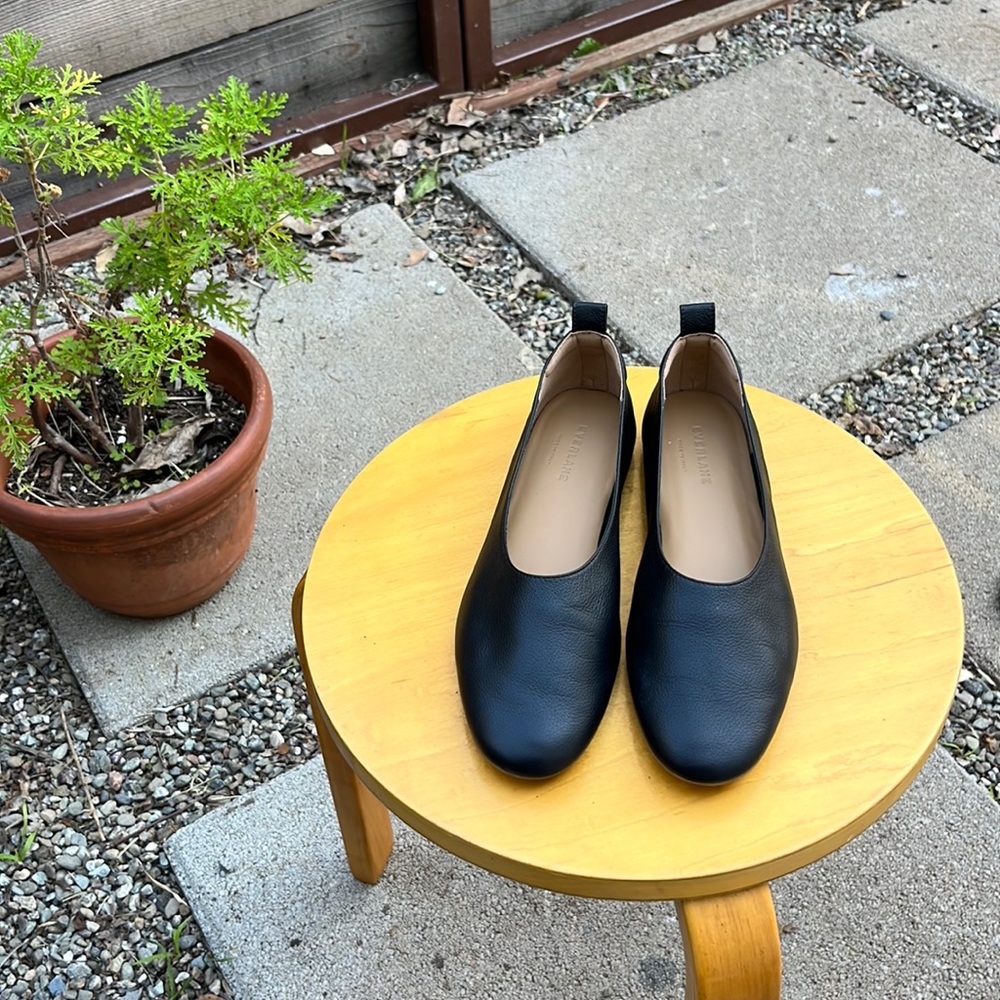 Everlane The Italian Leather Day Glove in Black Ballet Flat Women's 9 $125